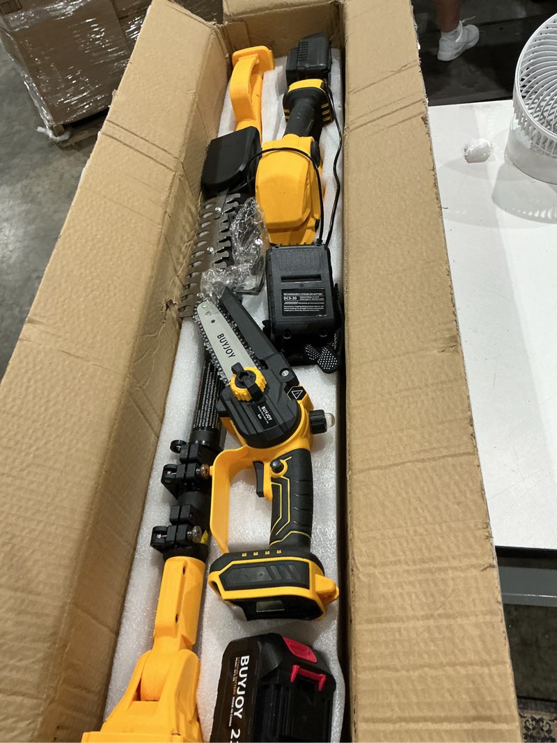 Condition photo showing As Is for incomplete advwin 2-in-1 cordless electric chainsaw