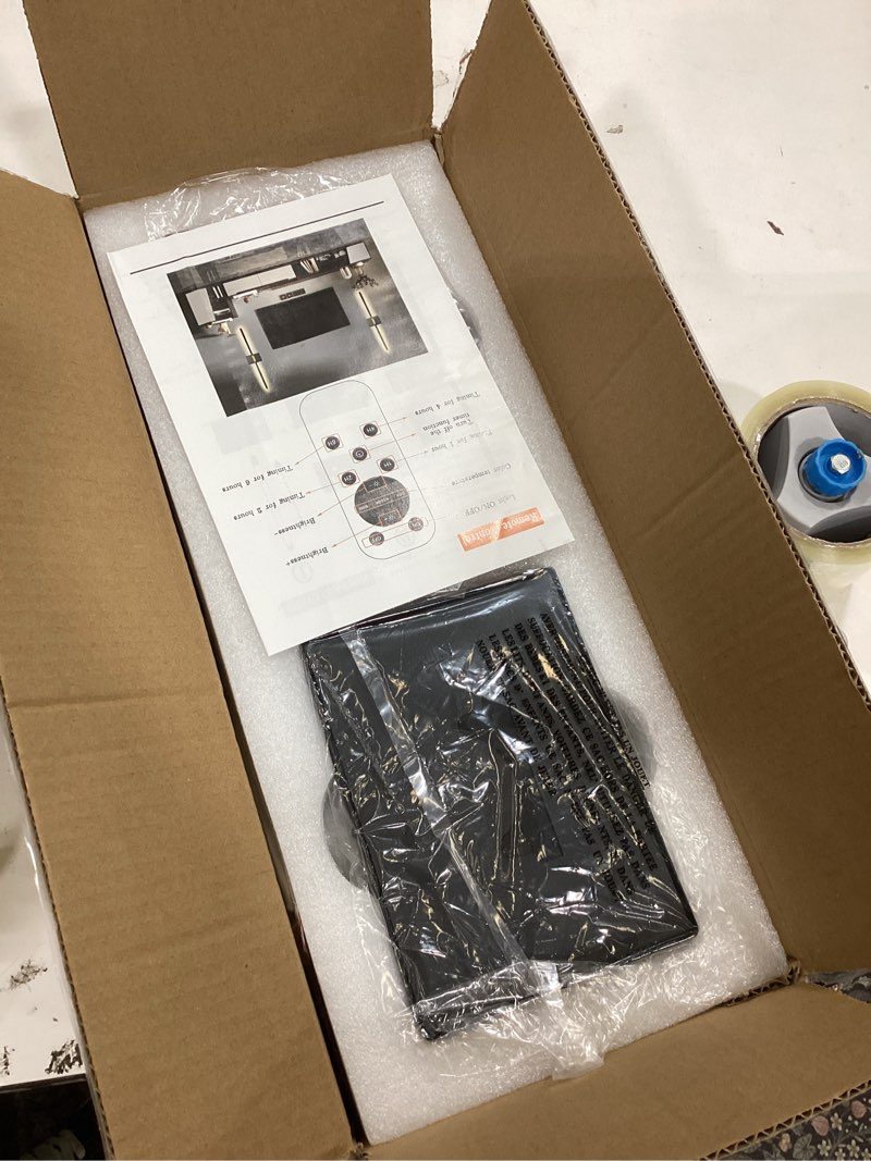 Condition photo showing Good Condition for Wall Sconces Set of 2 Battery Operated, 8000mAh USB Rechargeable Wall Sconce with Remote Control, 360°Rotate Dimmable 3000K-6000K LED Dimmable Picture Lamp for Living Room, Bedroom, Hallway (32inch) Black Gold 32 inch