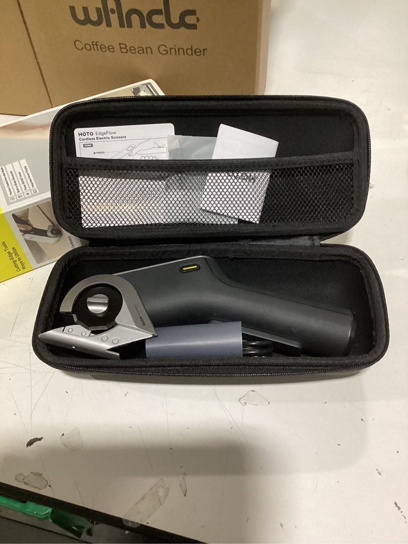Condition photo showing New/Like New for hoto edgeflow electric cardboard cutter, premium usb-c rechargeable cordless electric scissors, titanium blade & led display, tool-free blade swap & self-sharpening, for cardboard box, carpet, leather