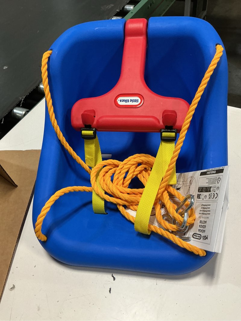 Condition photo showing Good Condition for little tikes snug 'n secure blue swing with adjustable straps, 2-in-1 for baby and toddlers ages 9 months - 4 years