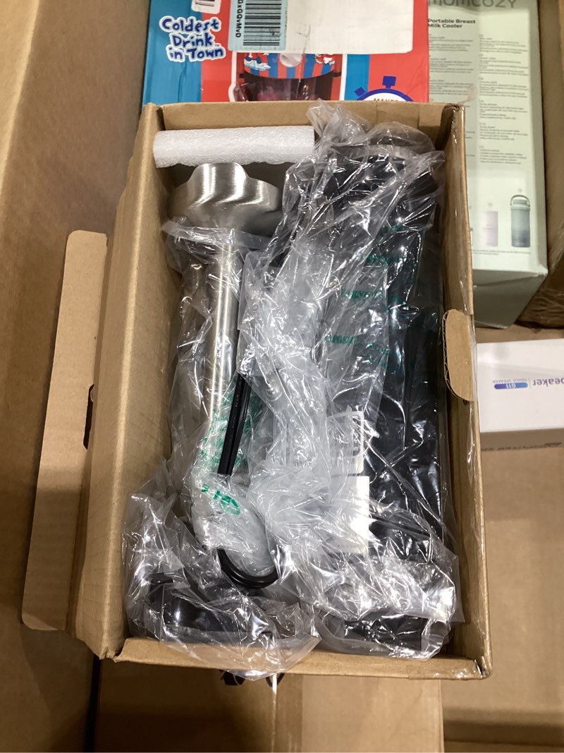 Condition photo showing As Is for bonsenkitchen immersion blender handheld with food processor, 20 speeds hand blender with turbo mode, stainless steel blade, egg whisk, beaker & chopper bowl, hand mixer for smoothie, soup, baby food with 3 attachment