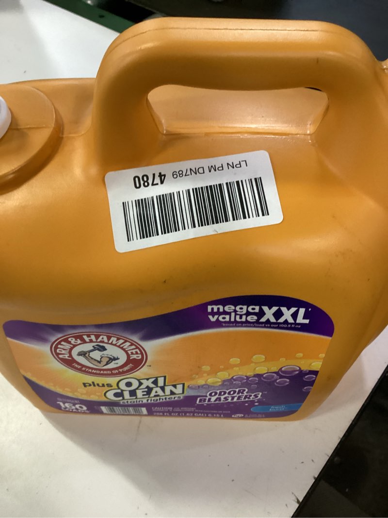 Condition photo showing New/Like New for arm & hammer plus oxiclean odor blasters fresh burst, 160 loads liquid laundry detergent, 208 fl oz fresh burst 208 fl oz (pack of 1)