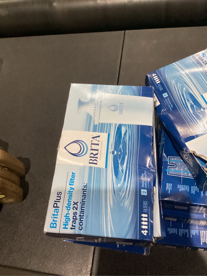 Condition photo showing New/Like New for Brita Plus Water Filter, BPA-Free, High-Density Replacement Filter for Pitchers and Dispensers, Reduces 2x Contaminants*, Lasts Two Months or 40 Gallons, Includes 4 Filters