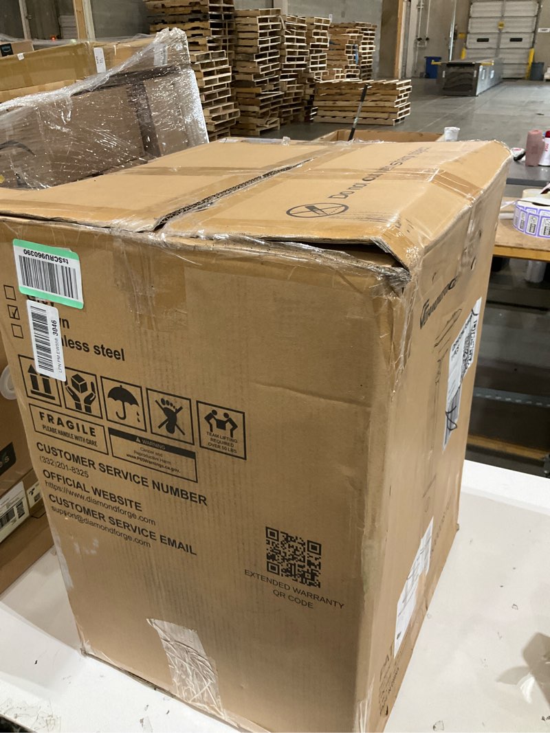 Condition photo showing As Is for diamondforge 50,000 btu patio heater - propane patio heater with double-layer stainless steel burner, round table design space heater, outdoor heaters with wheels used for garden and patio, brown brown 50000 btu