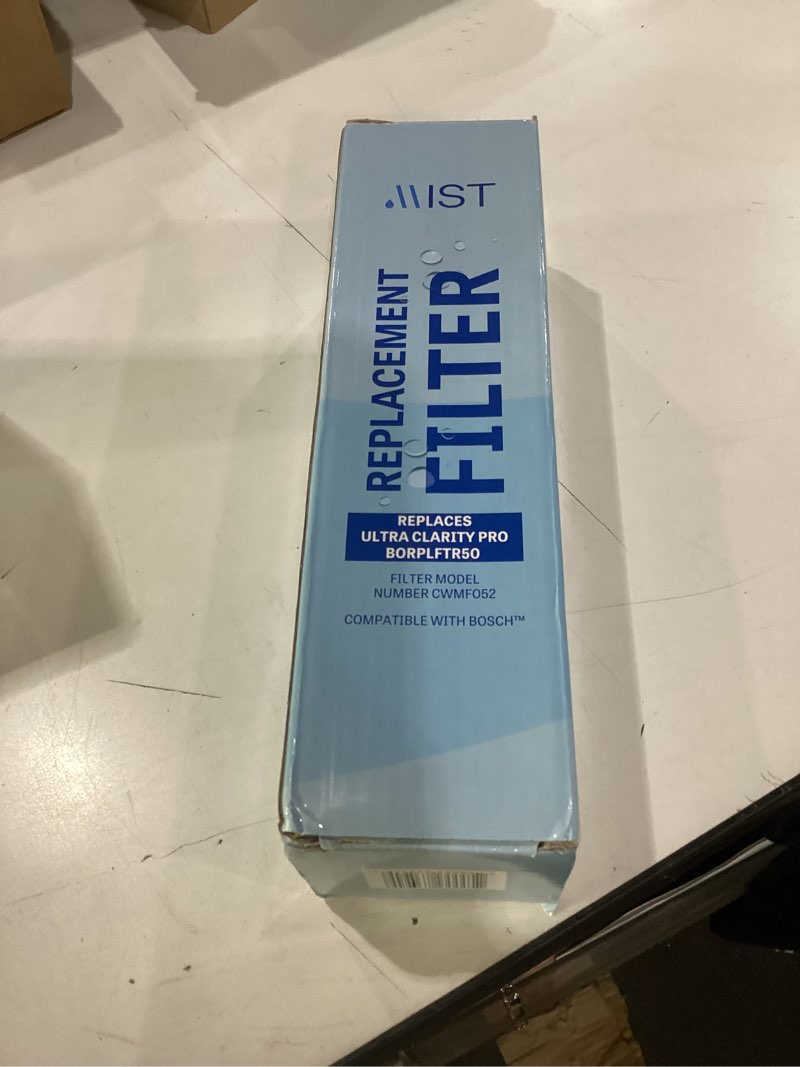 Condition photo showing New/Like New for mist ultra clarity pro water filter replacement compatible with bosch borplftr50, refrigerator water filter compatible with borplftr55, 12033030, 11032531, wfs200mf, ra450022, replfltr55