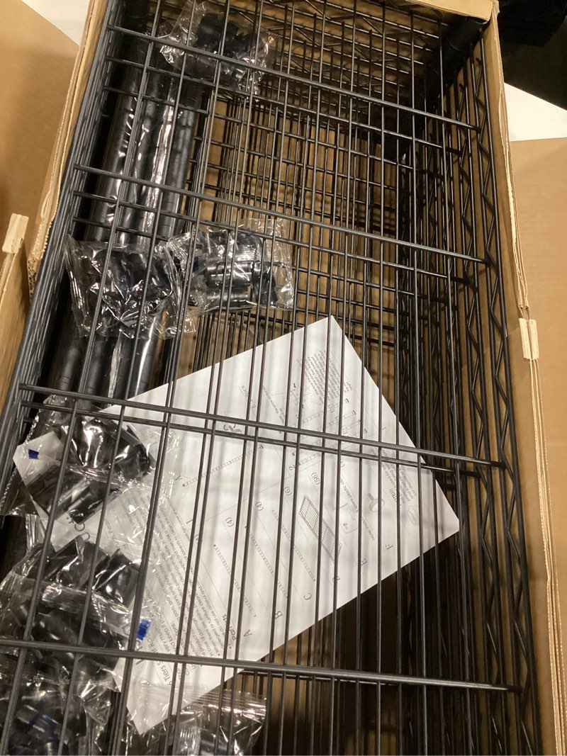Condition photo showing Good Condition for regiller 6-wire shelving metal storage rack adjustable shelves,standing storage shelf units for laundry bathroom kitchen pantry closet(black,14.1" d x 30" w x 80" h) black 6tier 14.1"d x 30"w x 80"h