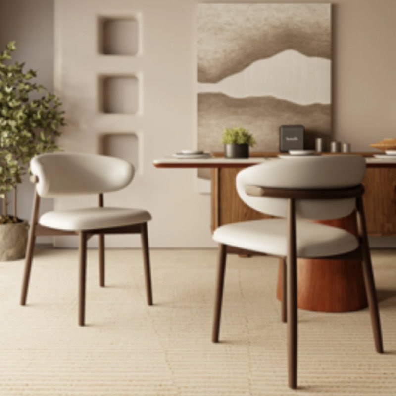 Upholstered Solid Wood Dining Chair Side Chair (Set Of 2)