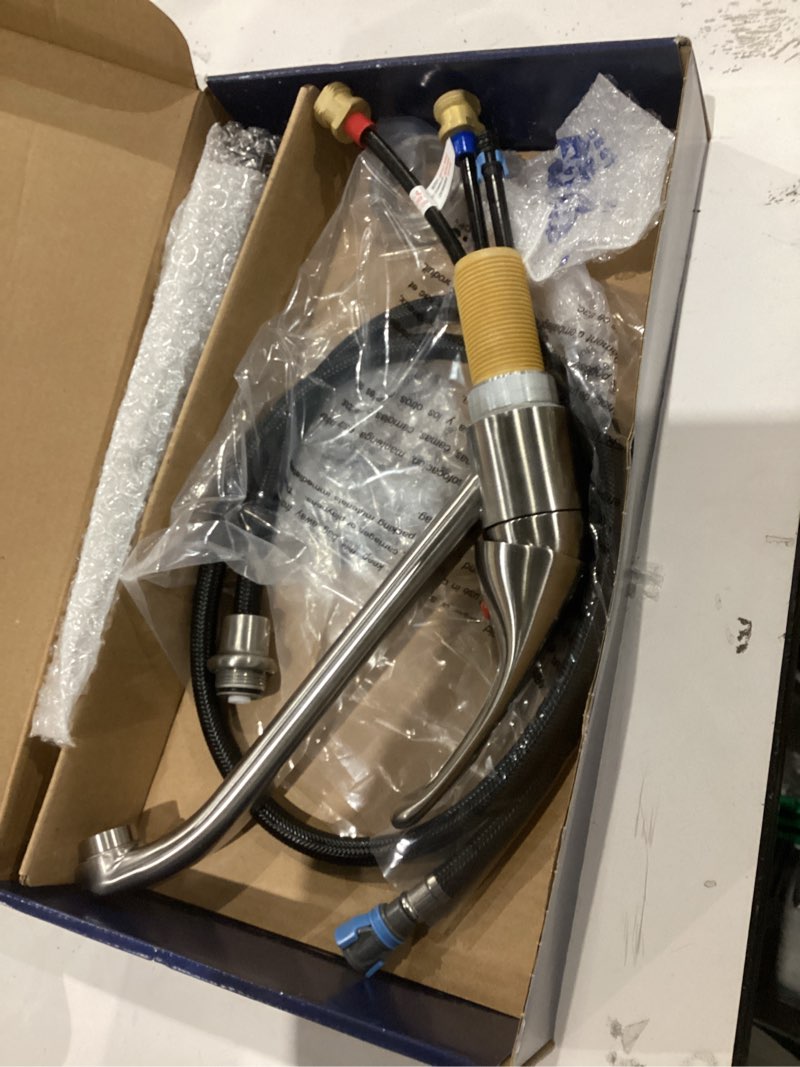 Condition photo showing As Is for item similar)))))))pfister g13310ss pfirst series 1-handle pull-out kitchen faucet in stainless steel, water-efficient model stainless steel 1 pack