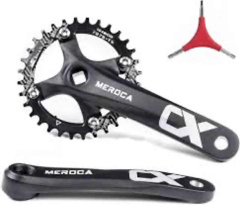 Cyclon Single Speed Square Taper Crankset, 170mm Mountain Bike Crankset with 104BCD 32T/34T/36T/38T/