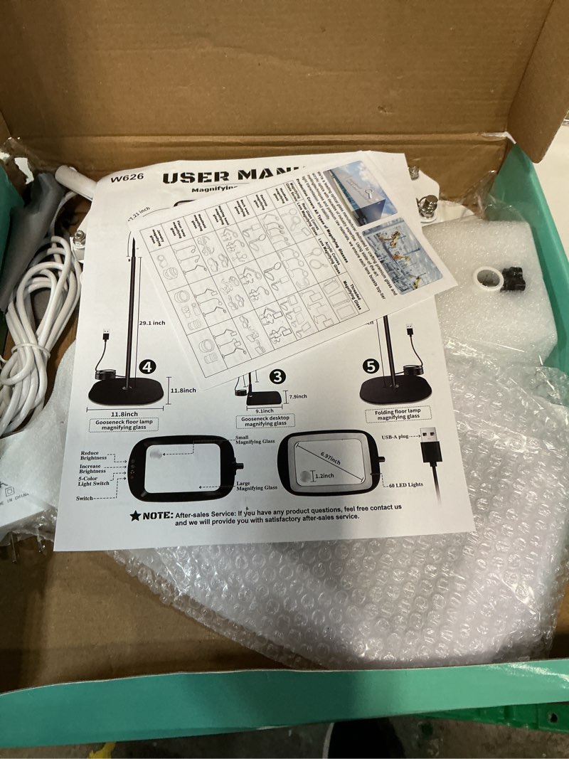 Condition photo showing Good Condition for 10x 30x extra large magnifying glass with light and stand,7-inch lighted magnifier,5 color modes stepless dimmable,rectangle hands-free magnifying glass desk lamp for reading craft hobby close work wb extra large white