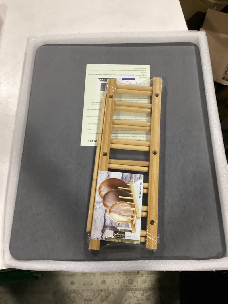 Condition photo showing New/Like New for stone drying mat for kitchen counter 5 wooden feet 20"×16 gray 20"×16