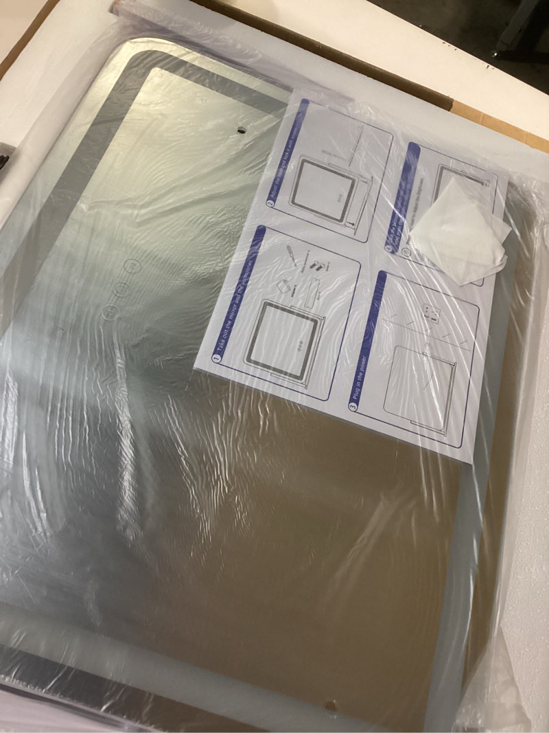 Condition photo showing New/Like New for fennio vanity mirror with lights 22''x17'' makeup mirror with lights,vanity mirror touch screen with 3-color lighting,dimmable,for vanity desk tabletop white 22"l x 17"w