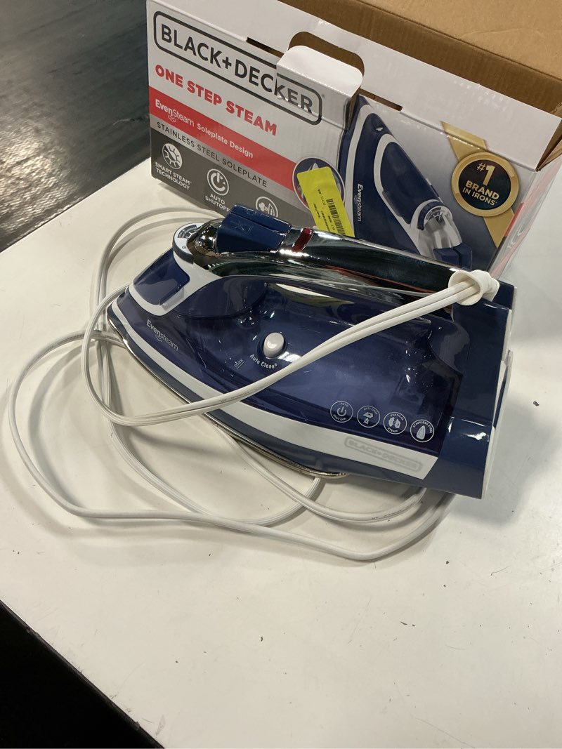 Condition photo showing As Is for 1-step steam iron, smart steam control