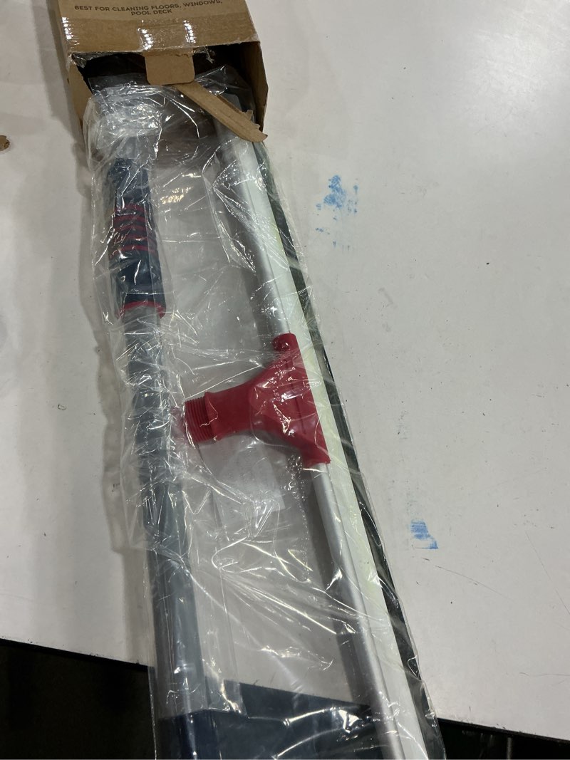 Condition photo showing New/Like New for professional floor squeegee for concrete floor, 23.6” large heavy duty squeegee for floor, squeegee broom for floor with telescopic handle 57” for tiles, garage, deck, bathroom, window