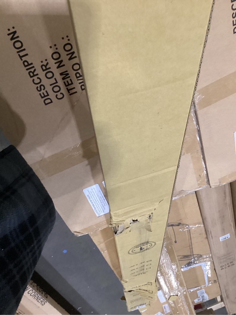 Condition photo showing As Is for Damaged *Studio Series 48\" W PVC Foldable Accordion Doors, White White Oak 48