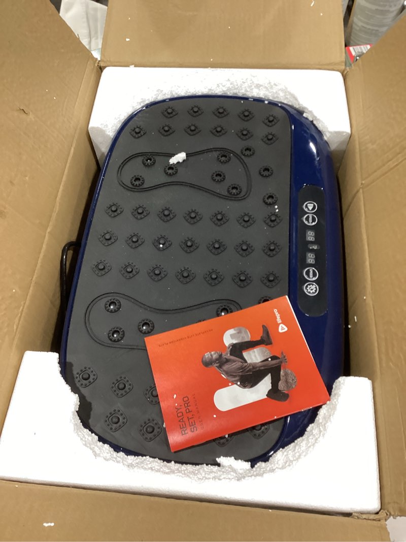 Condition photo showing As Is for Lifepro HexaPlate Lite Vibration Plate Exercise Machine with Magnetic Acupoints - Full Body Vibration Platform for Beginners and Recovery - Lymphatic Drainage Massager for Muscle Toning and Fitness Blue