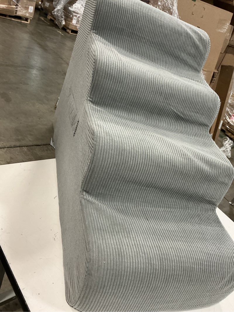 Condition photo showing Good Condition for dog stairs for small dogs and cats, 20" h 4 steps dog ramp for high beds, couch, sofa, waterproof pet stairs with removable washable cover, non-slip sturdy pet steps gray 4.0 4-step 20"h