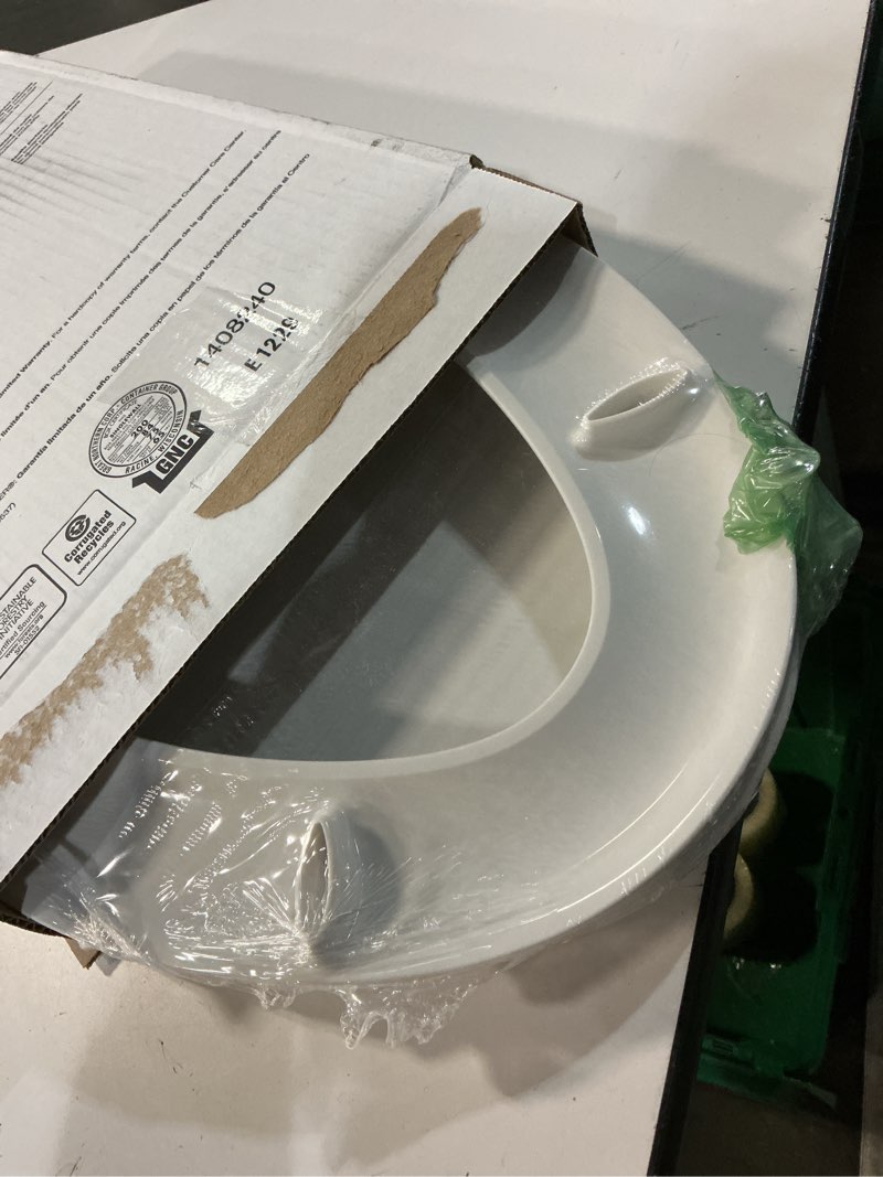 Condition photo showing New/Like New for kohler 4636-rl-0 cachet readylatch elongated toilet seat slow close, soft close toilet seat quiet lid, contoured grip-tight bumpers installation hardware, apartment essentials, white white elongated ready latch