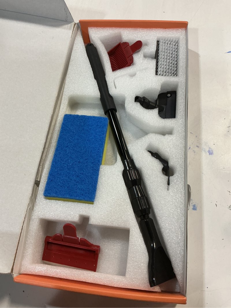 Condition photo showing New/Like New for hygger Multi-Use Fish Tank Cleaning Tools Kit, 6 in 1 Aquarium Clean Set with Extendable Handle Algae Scraper Sponge Scrubber Firm Scrub Brush Fish Net Gravel Rake for Acrylic & Glass Tank