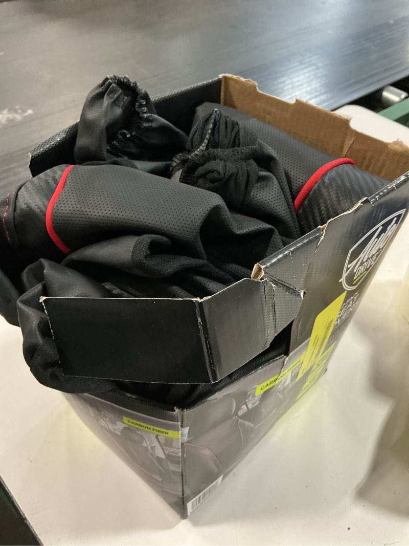 Condition photo showing Good Condition for auto drive 2piece car seat cover carbon fiber black with piping - universal fit, 23sc172