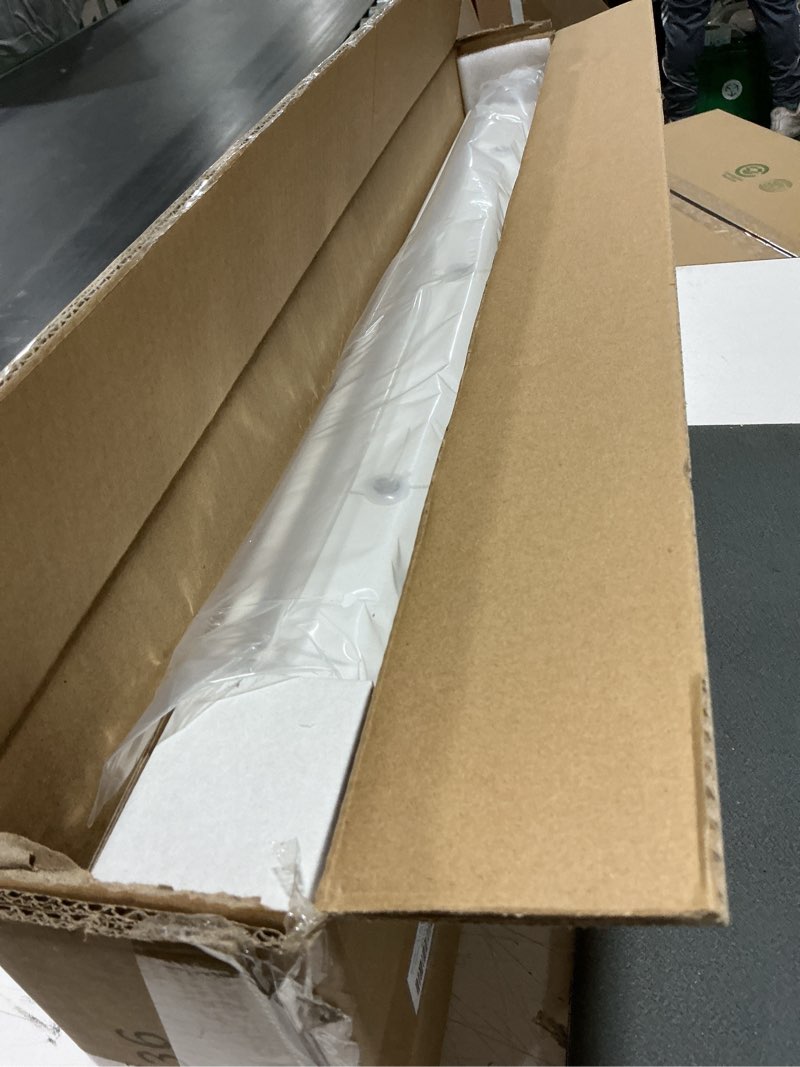 Condition photo showing New/Like New for seeye 2 inch faux wood blinds for indoor windows with crown valance, cordless room darkening window blind, 26" w x 36" h, horizontal wooden shades for bedroom, kitchen, office, doors, white 26"w x 36"h