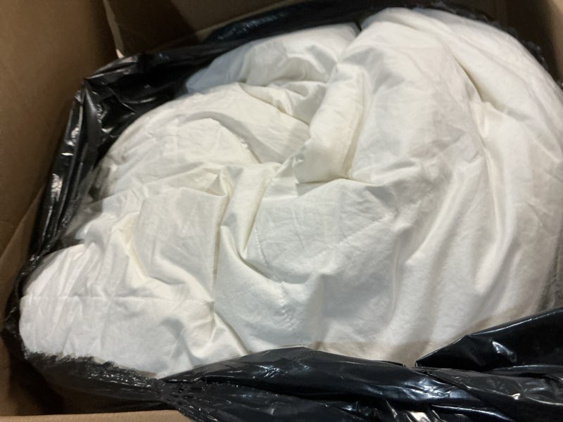 Condition photo showing Good Condition for APSMILE Lightweight Down Feather Fibers Comforter Super King Size, Cooling Duvet Insert for Warm Weather/Hot Sleepers-Ultra Soft 100% Organic Cotton Cover, Fluffy Summer Duvet (Ivory White, 120x120) Super King Ivory White / Lightweight