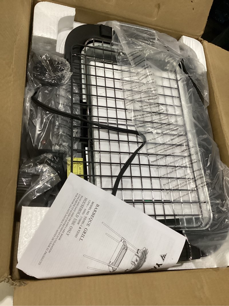 Condition photo showing As Is for electric grill outdoor indoor cooking,smokeless bbq,portable removeable stand grill, (yd301 upgrade), not tested