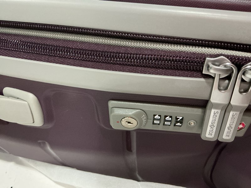 Condition photo showing As Is for Samsonite Freeform 2-Piece Luggage Set - Carry-On & Large Checked Luggage with Dual Spinner Wheels - Durable Polypropylene Hardshell - TSA Lock, Airline-Approved - Expandable - Amethyst Purple 2-Piece Set (Carry-on/Large) Amethyst Purple