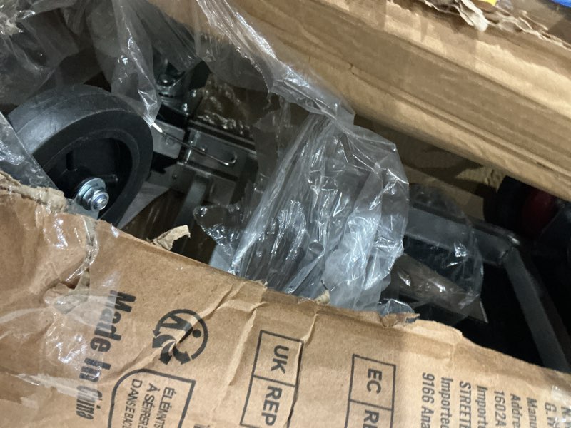 Condition photo showing As Is for vevor aluminum folding hand truck, 2 in 1 design 400 lbs capacity, heavy duty industrial collapsible cart, dolly cart with rubber wheels for transport and moving in warehouse, supermarket, garden
