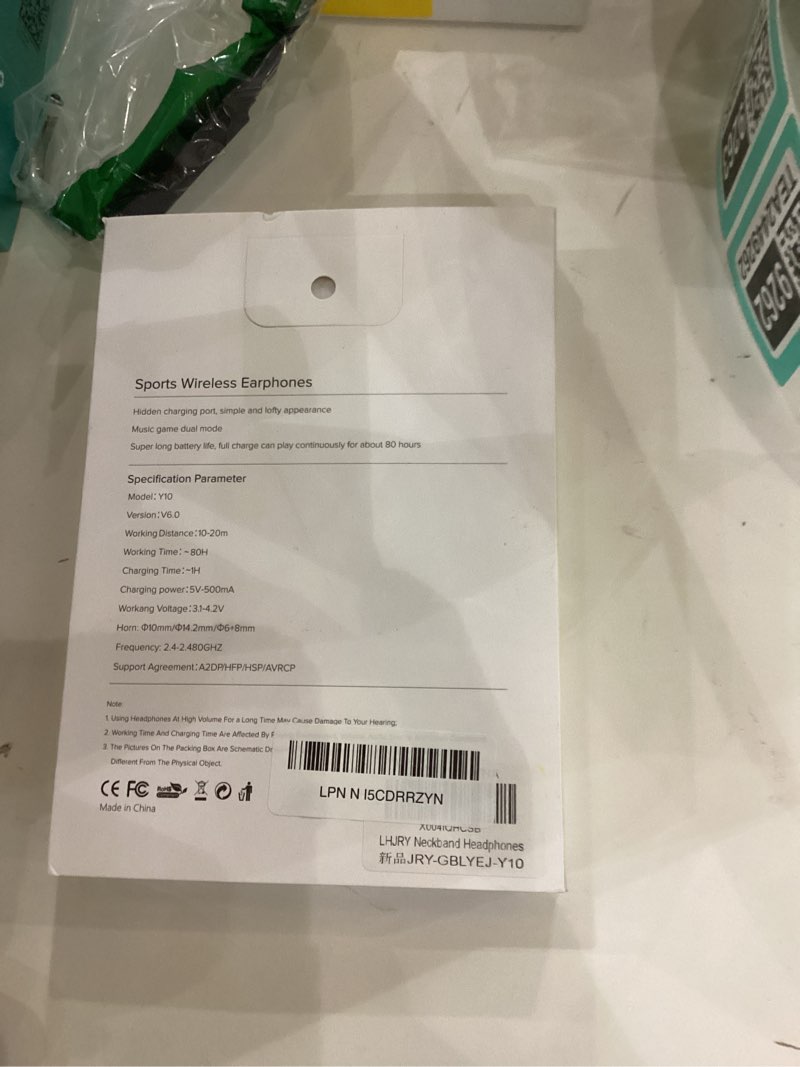Condition photo showing New/Like New for Travel Sports Essentials, Neckband Bluetooth Earbuds, Genuine Wireless Bluetooth 6.0 Headphones 80Hrs Playtime Headsets with Mic, IPX6 Waterproof Magnetic Earbuds, HD Sound for Running, Gym, Travel