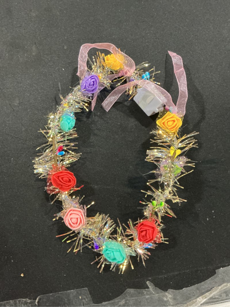 Condition photo showing Good Condition for Syhood 40 Pcs LED Flower Headband, Light up Flower Crown Garland Headdress Floral Headpiece for Wome