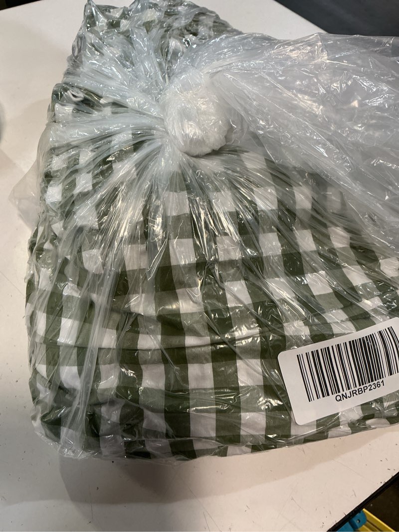 Condition photo showing Good Condition for classic organic percale gingham sheet set, king, olive gingham