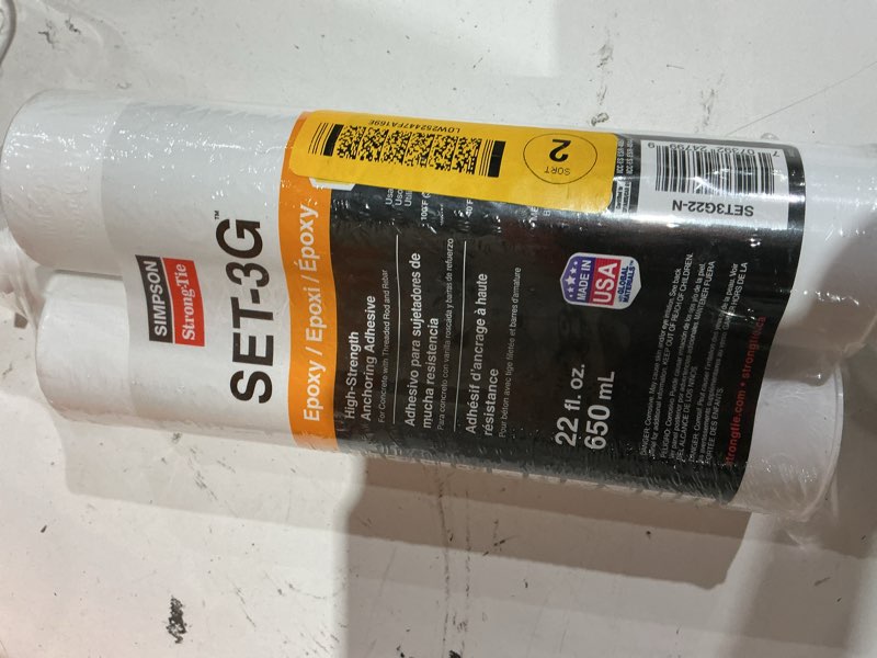Condition photo showing Good Condition for simpson strong-tie set-3g22-n high-strength epoxy anchoring adhesive for threaded rods, rebar & dowels - superior bond strength, fast curing, 22 oz side-by-side cartridge