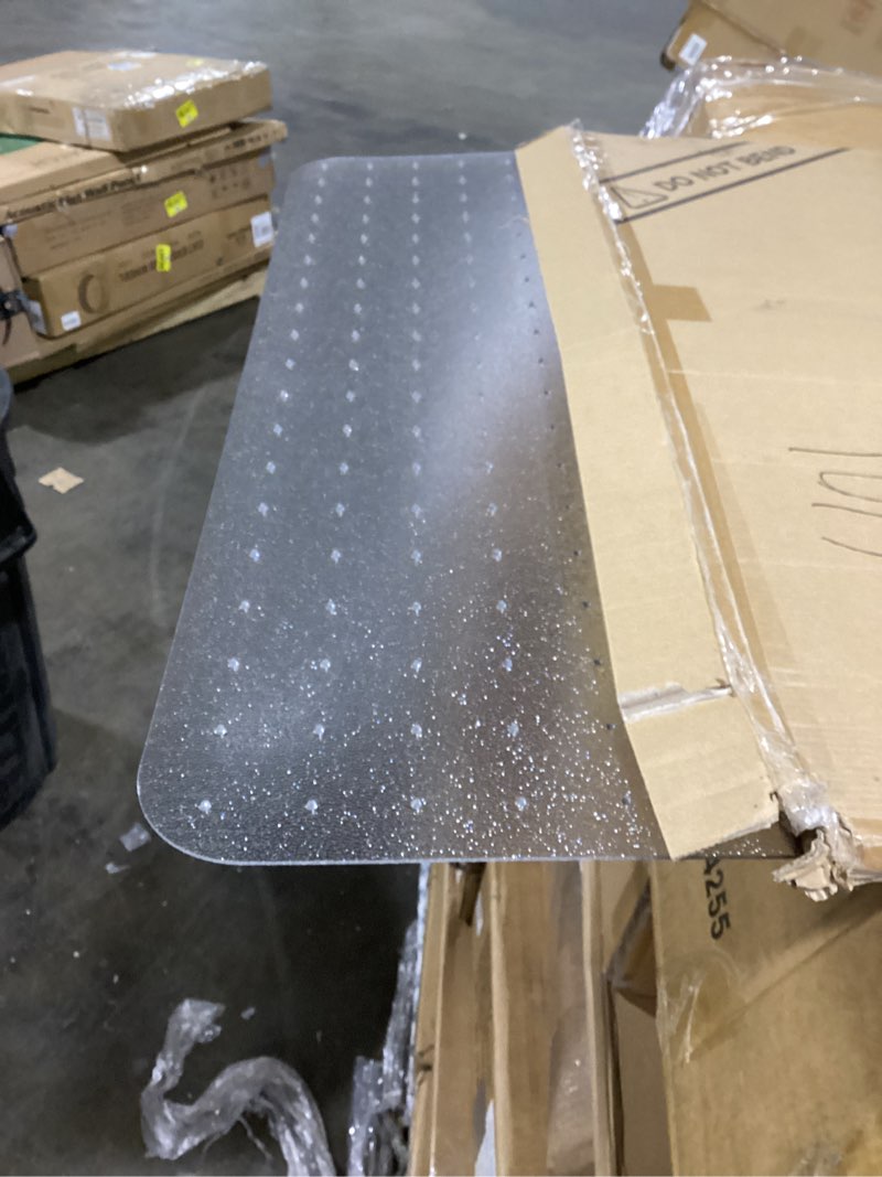 Condition photo showing Good Condition for Vicwe Office Chair Mat for Carpet, 32'' x 48'' Computer Desk Chair Mat for Carpeted Floors, Easy Rolling Hard Mat for Office Chair on Carpets, Anti-Slip Carpet Protector Mat Clear, Ship Flat 32"X 48"(for carpet) Clear