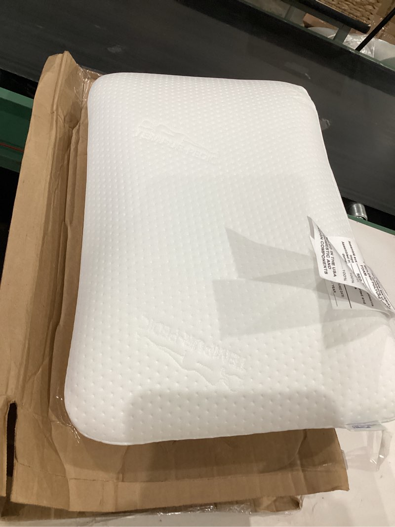 Condition photo showing As Is for tempur-pedic tempur-ergo neck pillow, large profile, white memory foam symphony pillow luxury soft feel, standard, white
