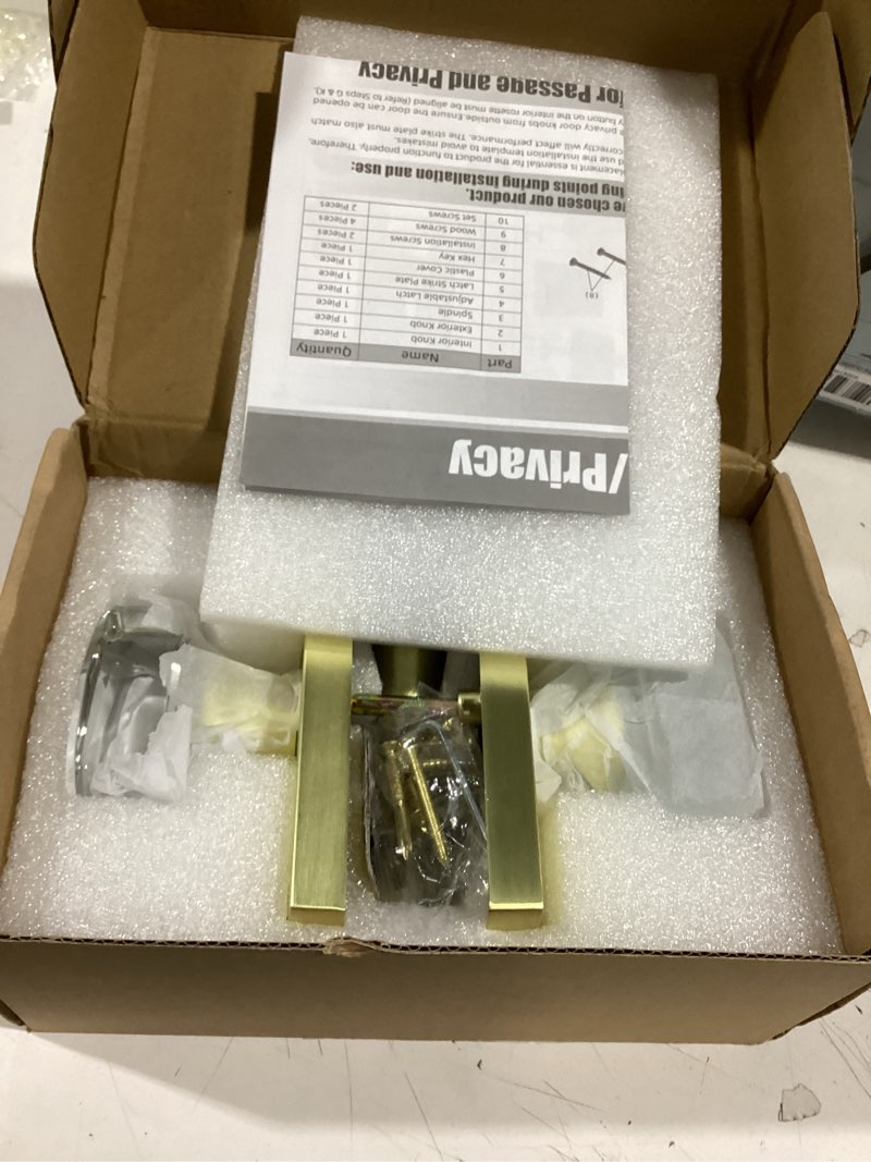 Condition photo showing Good Condition for glass door knobs interior with lock, crystal gold door knobs privacy door knob for bedroom and bathroom satin brass privacy satin brass