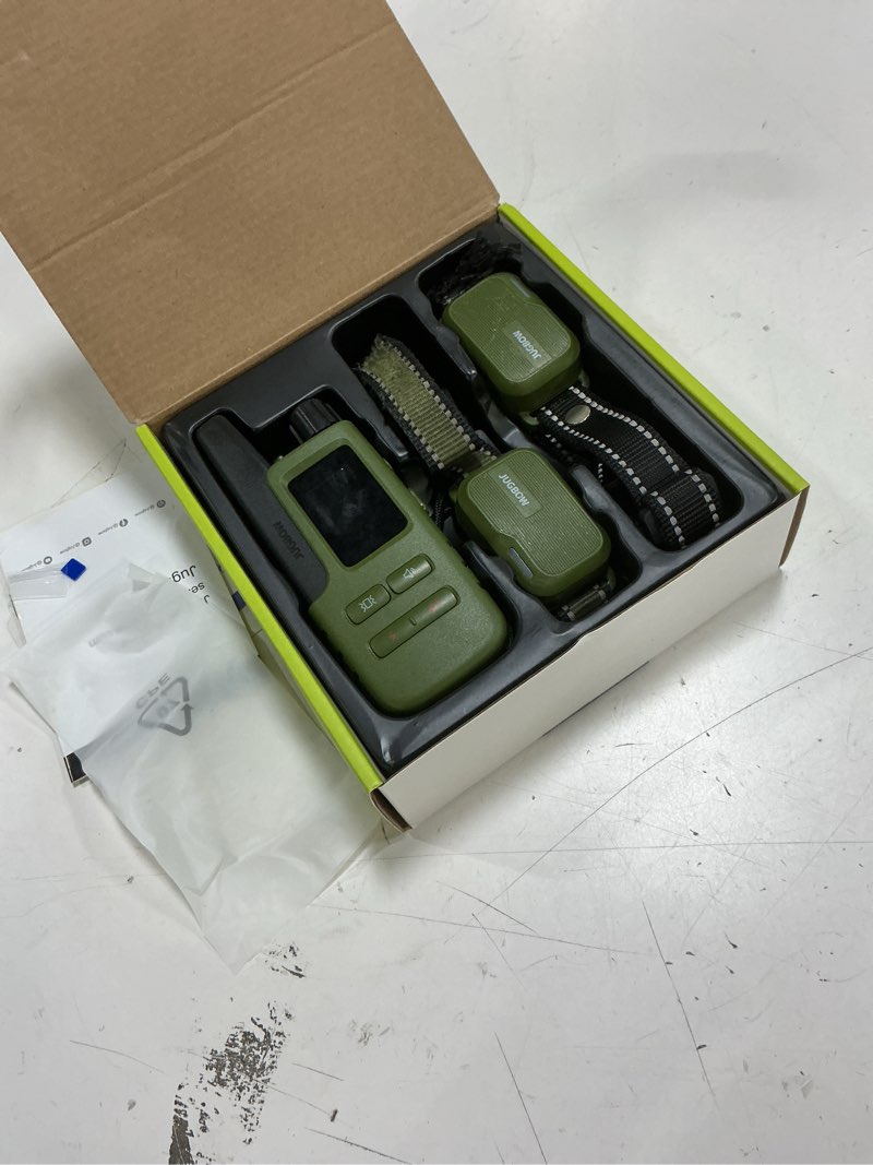 Condition photo showing As Is for jugbow dog shock collar 2 dogs (10-120lbs) - 4200ft dog training collar with remote ipx7 waterproof electric collar with 4 training modes, security lock, rechargeable e-collar for all breeds, sizes green