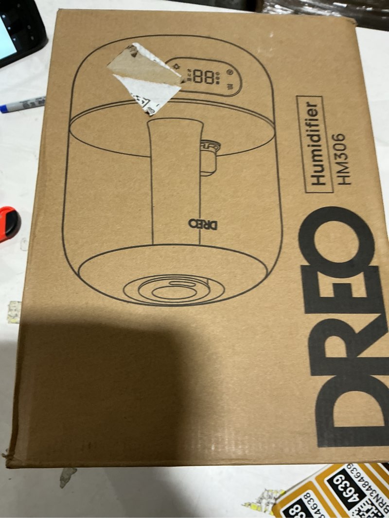 Condition photo showing Good Condition for DREO Humidifiers for Bedroom, 3L Top Fill 30H & 26dB Quiet Runtime for Large Room, Cool Mist Ultrasonic Humidifier with Humidity Sensor, Night Light for Home, Baby, Nursery, Plants, New Edition Pearl White