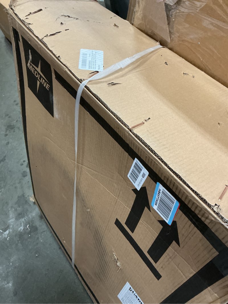 Condition photo showing New/Like New for Medline Comfortable Folding Wheelchair with Swing-Back Desk-Length Arms and Swing-Away Footrests, 20”W x 16”D Seat 20" Seat Width