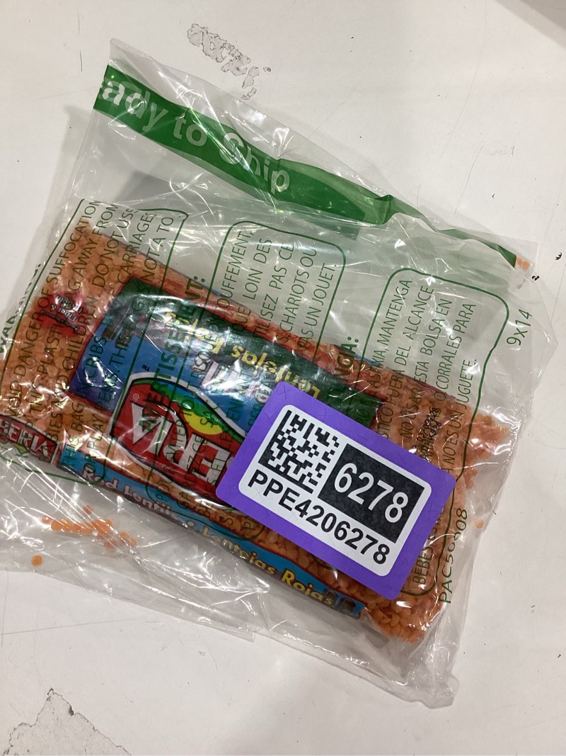 Condition photo showing As Is for iberia red lentil beans, 12 ounce 12 ounce (pack of 1) red lentils