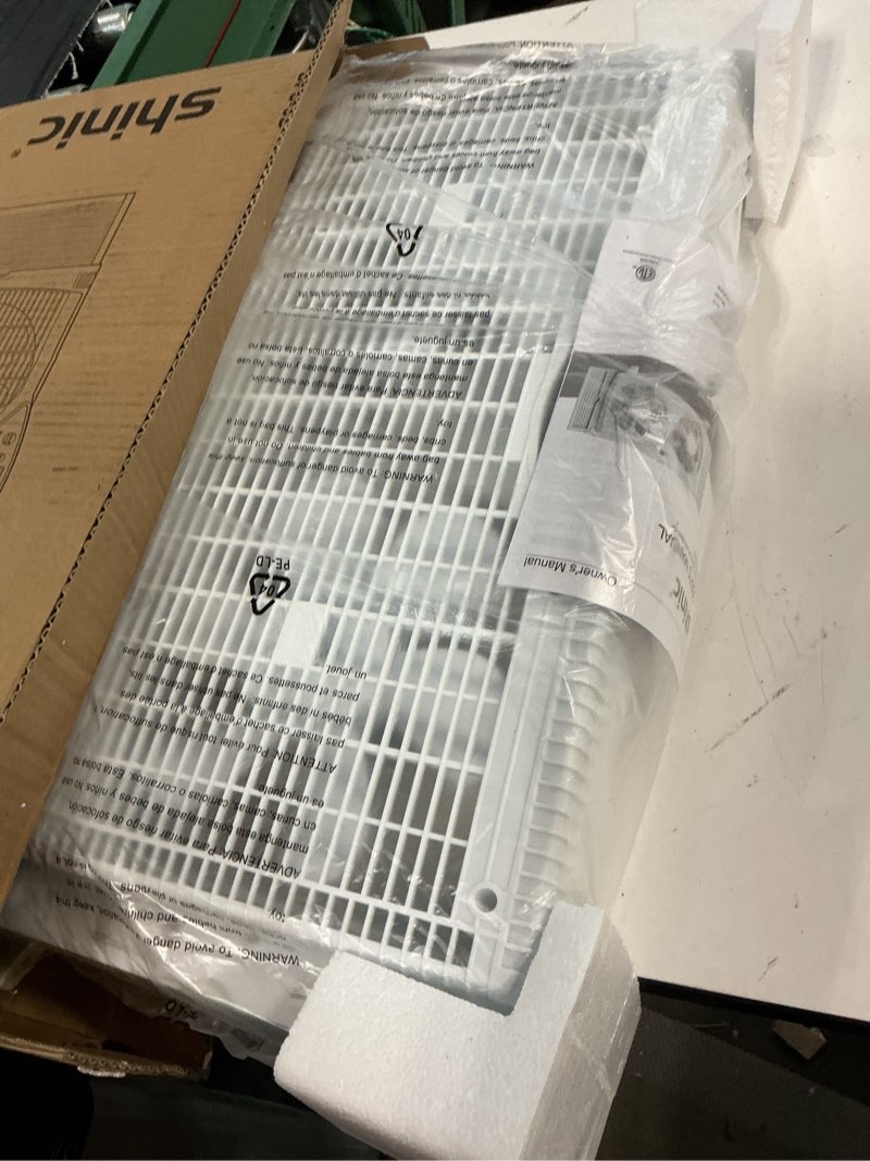 Condition photo showing New/Like New for shinic twin window fan with reversible airflow, window fan with thermostat and led display, 3 speeds, remote control and foam sealing tape offered, 23.8" - 37" expandable width for home kitchen use