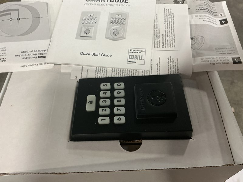 Condition photo showing As Is for Kwikset SmartCode 260 Keyless Entry Electronic Keypad Deadbolt Door Lock with Auto-Lock, Custom User Codes, Advanced Security in Matte Black Contemporary