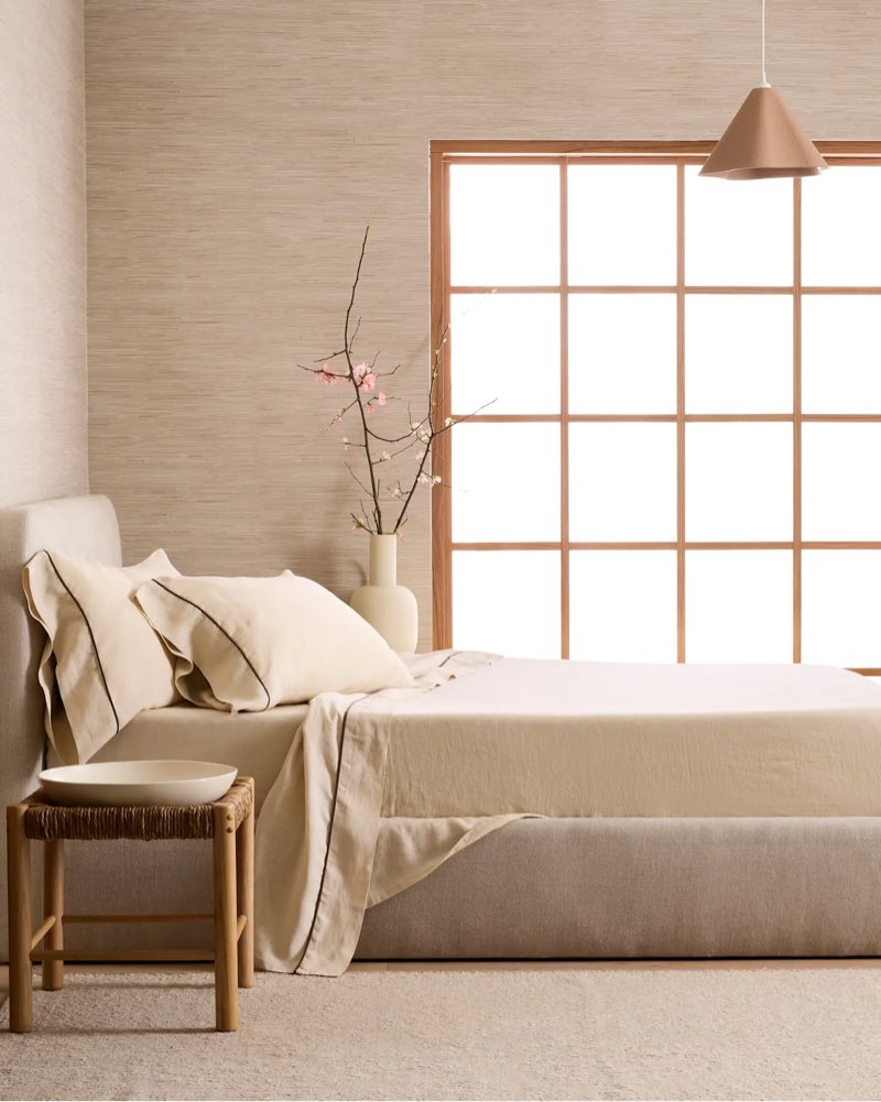 European Linen Piped Sheet Set of 2 size Queen