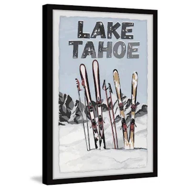 Winter in Lake Tahoe - Picture Frame Painting On Paper 7x12in