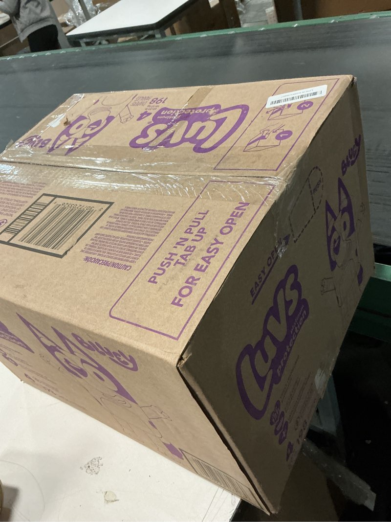 Condition photo showing New/Like New for Luvs Size 4 Baby Diapers, Platinum Protection Bluey Diapers for Day & Night, Size 4, 198 Count (Packaging May Vary) Size 4 198