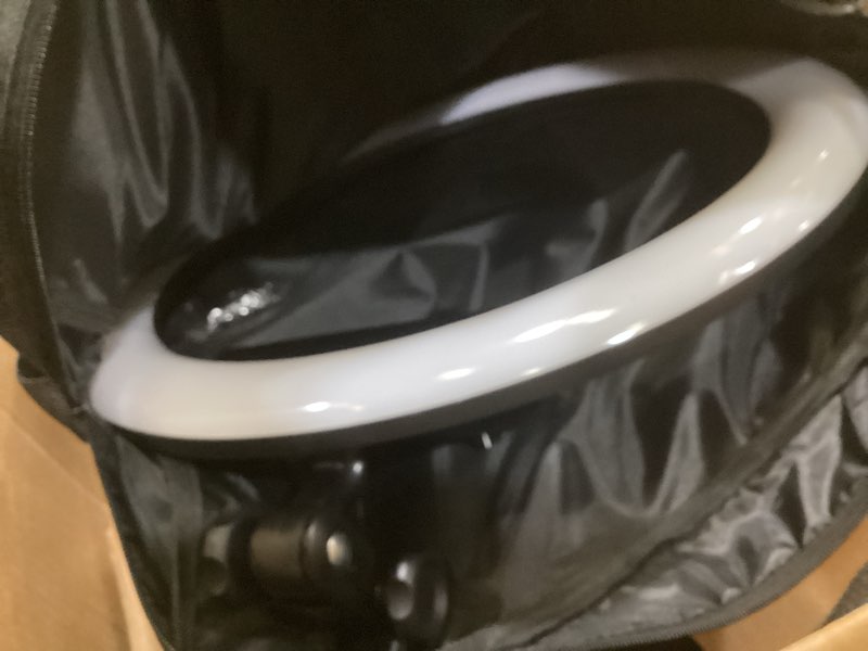 Condition photo showing As Is for sensyne 10'' ring light with 50'' extendable tripod stand, led circle lights with phone holder for live stream/makeup/youtube video/tiktok, compatible with all phones