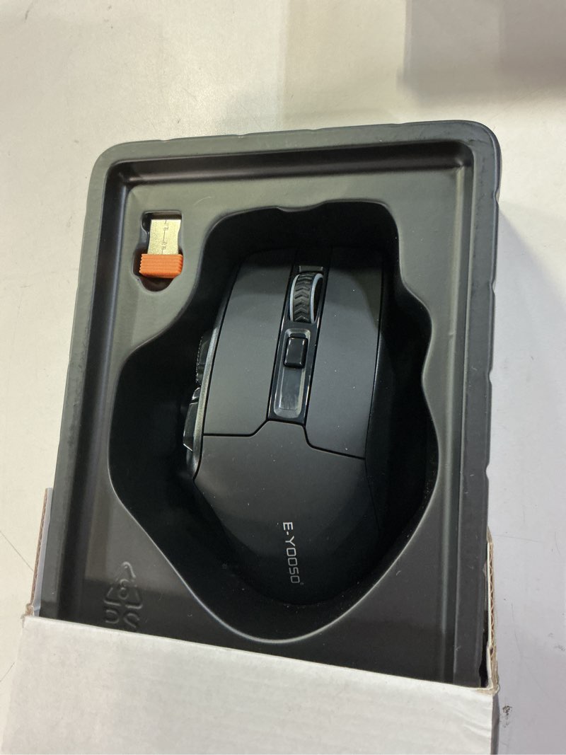 Condition photo showing Good Condition for E-YOOSO Large Bluetooth Wireless Mouse for Big Hands, X-31 Cordless Ergo Computer Mouse, 6 Buttons, 5-Level 4800 DPI, 18 Months Battery Life, for Laptop, PC, Chromebook Black(Bluetooth+Wireless)