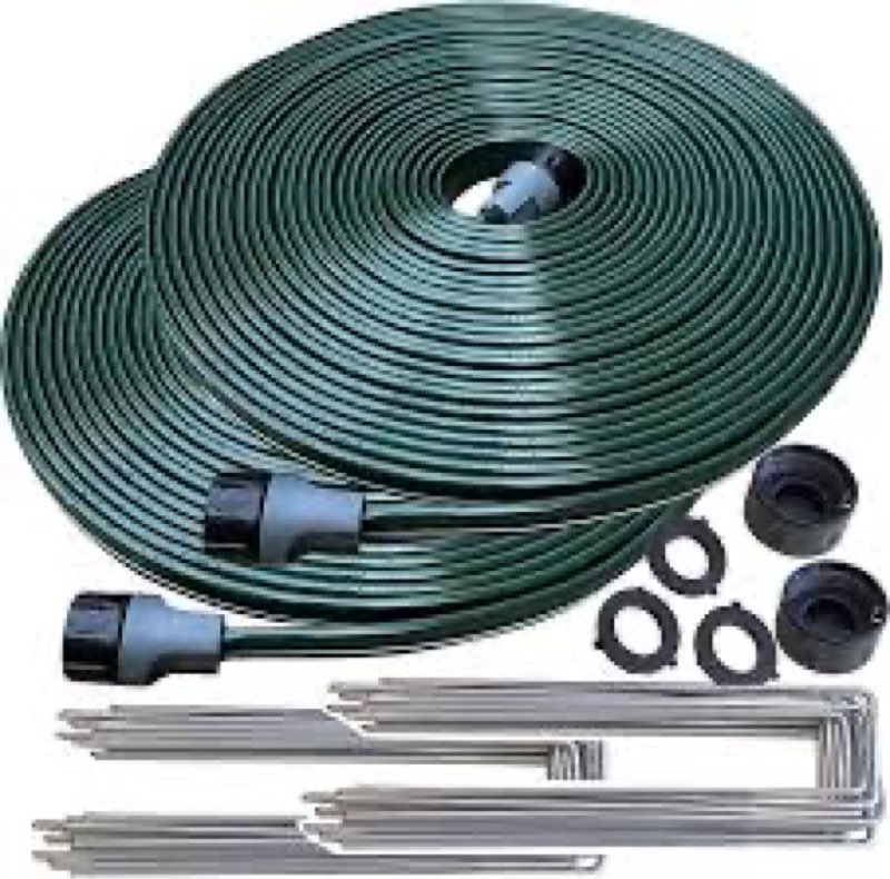 watoo 2026 sprinkler hose & soaker hose for yard - 150 ft reinforced flat garden hose with holes, heavy duty no-kink lawn irrigation hose (includes stakes, high pressure spray