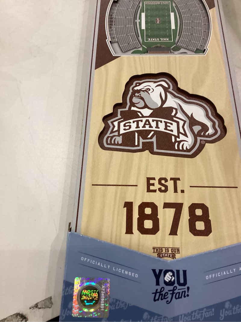 Condition photo showing New/Like New for YouTheFan NCAA Mississippi State Bulldogs 3D Stadium 6x19 Banner - Davis Wade Stadium at Scott Field