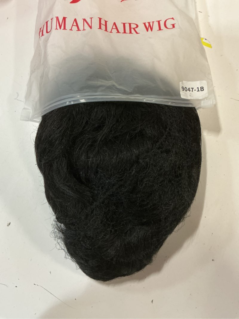 Condition photo showing Good Condition for Short Pixie Cut Wig for Women 150% Density Virgin Human Hair Full Machine Made Short Layered Wigs with Bangs for Daily Wear Pixie Cut Straight Style Perfect for Summer 1B Color Black Color
